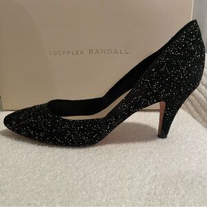 Loeffler Randall Black Tamsin Pumps with Gold Flecks Size 8